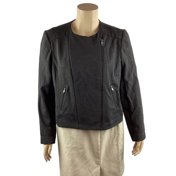 Catherine Malandrino Knit Moto Jacket Size XXL Dark Gray - Picture 1 of 7